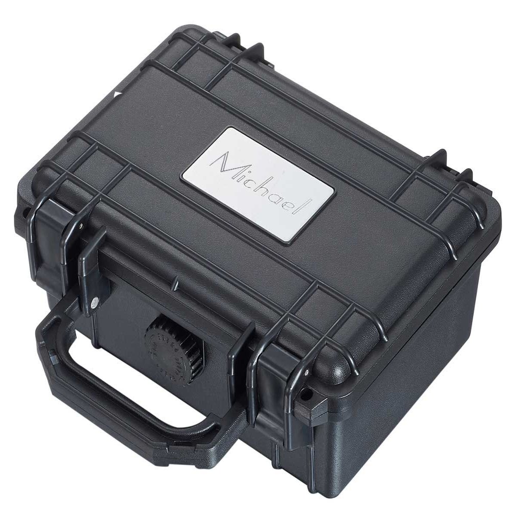 Visol Personalized Black Travel Cigar Case with Free Engraving - Holds 15 Cigars