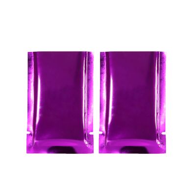 100PCS Glossy Purple/Rose Metallic Foil Open Top Mylar Sample Bags 7x10cm (2.7x3.9")