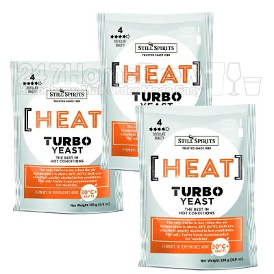 3x Still Spirits Heat Turbo Yeast 138g Temperature Tolerant