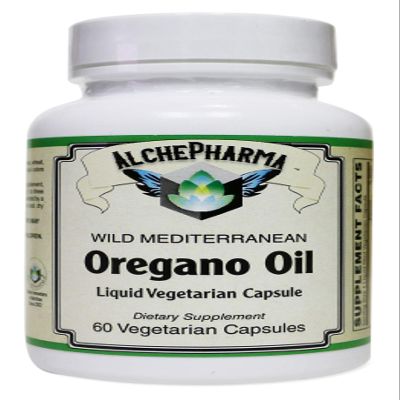 AlchePharma Oregano Mediterranean wildcrafted Grown organically (bio-Active Component Minimum of 60-70% Carvacrol) Oil Liquid Filled Capsules