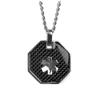 My Identity Doctor - Medical Alert Mens Necklace with Pendant - Custom Engraving for Diabetes Warfarin Dialysis Stroke Pacemakers Carbon Finish, Steel, 22in - 56cm Chain view 1