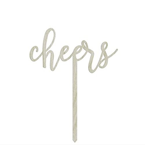 Andaz Press Party Wood Cake Toppers, Cheers, 1-Pack, New Years Decor 2026