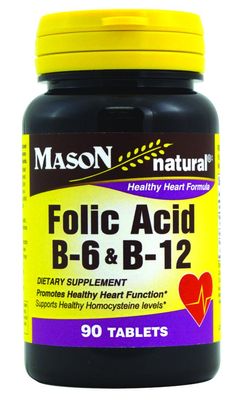 Mason Vitamins Heart Formula B6/B12/Folic Acid Tablets, 90 Count