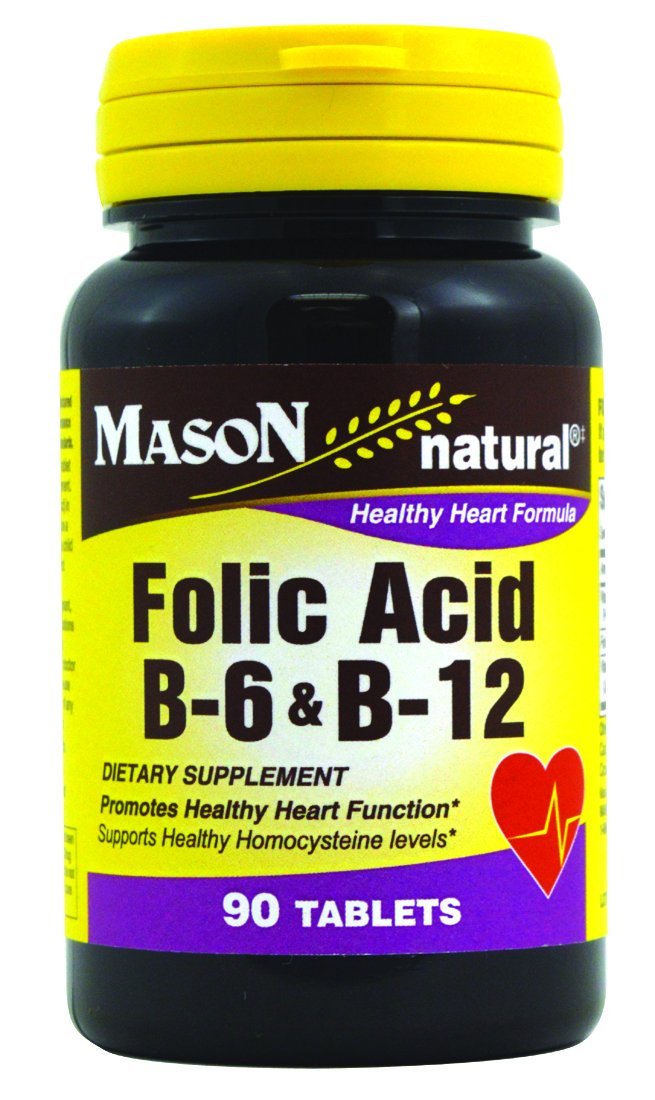 Mason Vitamins Heart Formula B6/B12/Folic Acid Tablets, 90 Count