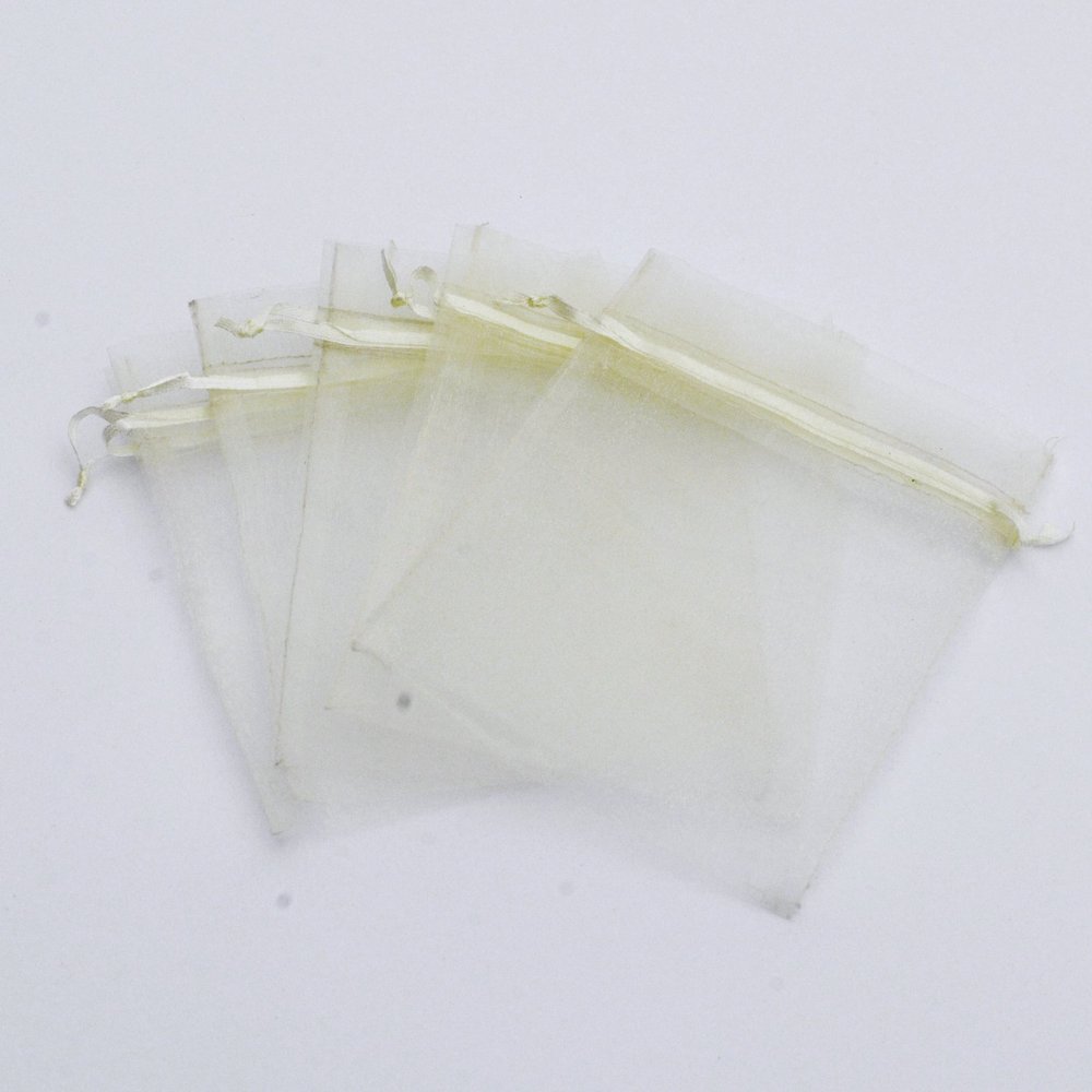 100 pcs 4x6" (10x15cm) Organza Bags Wedding Favor Bags Party Gift Bags Candy Bag Jewelry Pouch Drawstring Bag FB999 (Ivory - FB010)