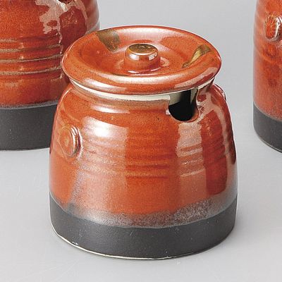  Akafuku Type Sauce Included (Small) 3.5 x 3.5 inches (9 x 9 cm), 9.2 fl oz (260 cc), 12.8 oz (340 g), Tortoise with Cuts, | Restaurant, Ryokan, Japanese Tableware,