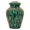 Green with White CrystalsUrn- Cremation Urn or Keepsake for Ashes - Hand Made Pottery (57 Cubic Inches) view 1
