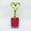 Athena's Garden Heart Shape Lucky Bamboo Plant Live Indoor Plant in Glass Vase and Red Rock (BA-HS08SQ4PRRED) view 1