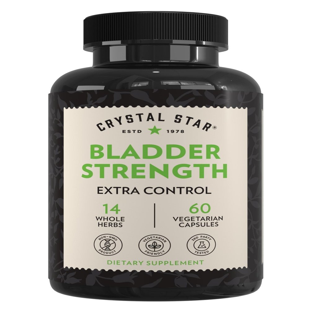 Crystal Star Bladder Strength (60 Capsules)  Herbal Urinary Tract Health and Extra Strength Bladder Control Supplement, Cranberry Extract, Pumpkin Seed Extract, Plantain and Wild Yam Root, Non-GMO