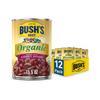 BUSH'S BEST 15 oz Canned Organic Dark Red Kidney Beans, Source of Plant Based Protein and Fiber, Low Fat, Gluten Free, (Pack of 12) view 1
