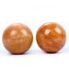 1.4'' Orange Natural Marble Baoding Chinese Health Stress Exercise Balls in Natural Stone Color Craft Collection Box Package view 3
