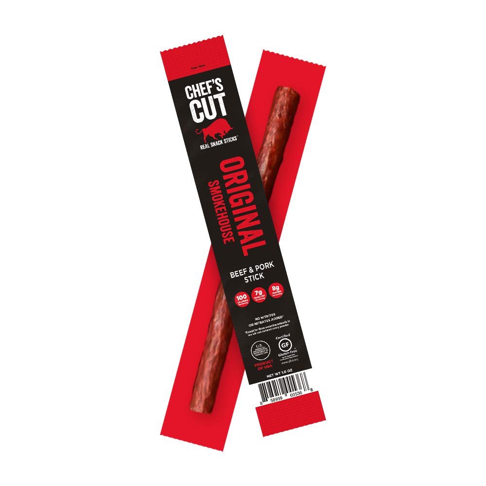 Chef's Cut Tender Real Snack Beef and Pork Sticks, Original Smokehouse, 1 Ounce (48 Count)