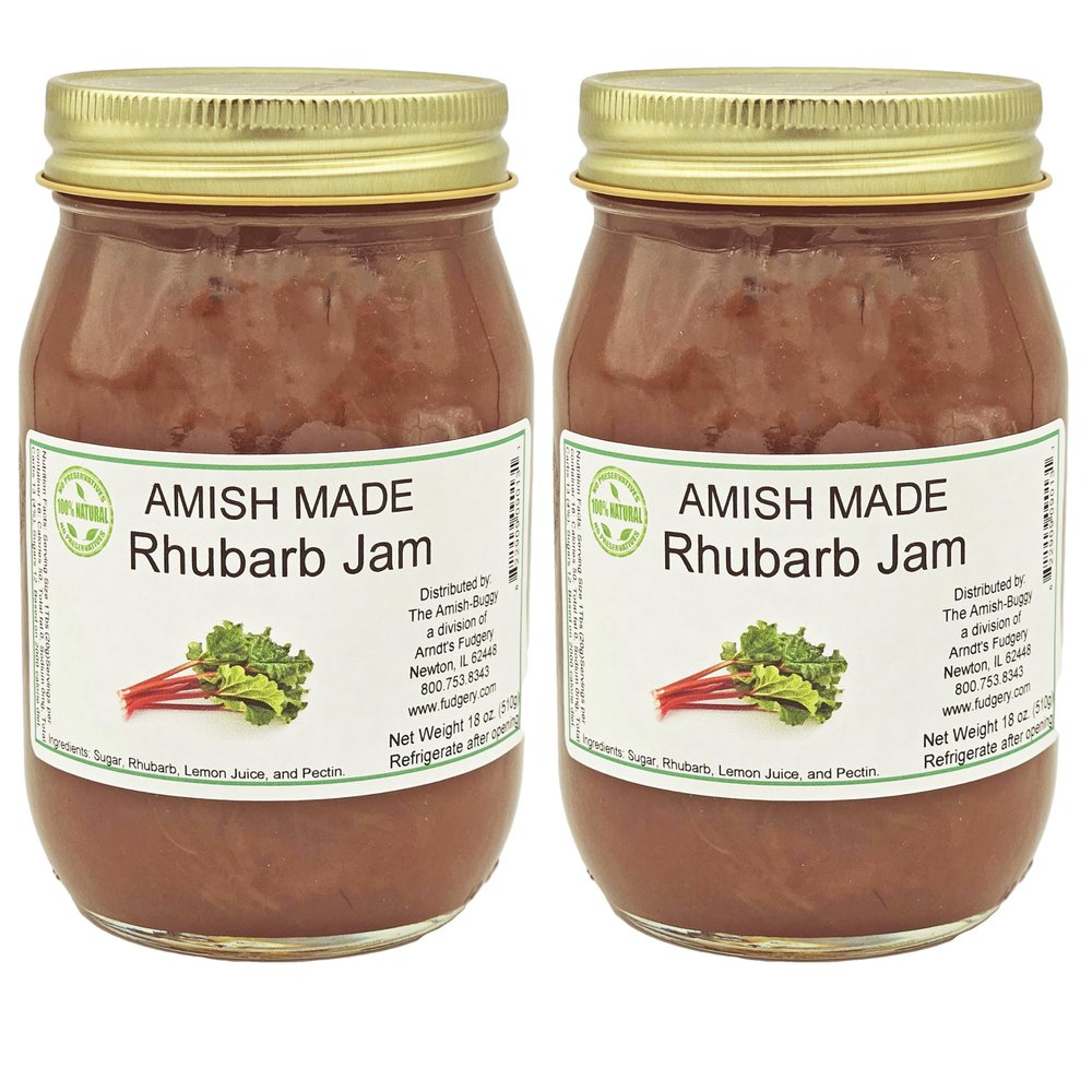 Amish Jam - Two 18 Oz Jars (Rhubarb)
