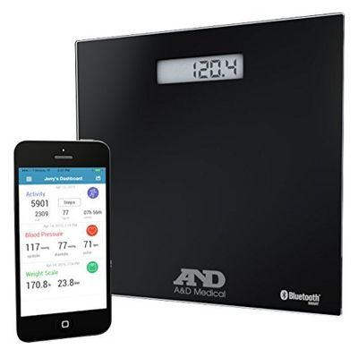 A&D Medical Wireless Connected Weight Scale, Black (UC-352BLE) by A&D Medical