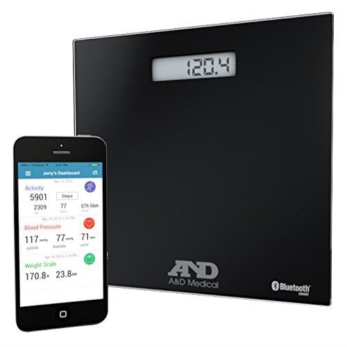 A&D Medical Wireless Connected Weight Scale, Black (UC-352BLE) by A&D Medical