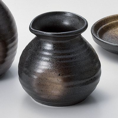 Black Bizen Kinchabuki Soba Tokkuri (Small) [8 x 7.5 x 8cm 200cc 151g] [Buckwheat Supplies] | Ryotei, Ryokan, Japanese Tableware, Restaurants, Stylish, Tableware, Commercial Use