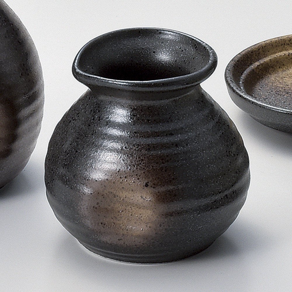 Black Bizen Kinchabuki Soba Tokkuri (Small) [8 x 7.5 x 8cm 200cc 151g] [Buckwheat Supplies] | Ryotei, Ryokan, Japanese Tableware, Restaurants, Stylish, Tableware, Commercial Use