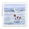 DJ Rogers Fine Art Brittany Spaniel at the Beach - Set of 10 Watercolor Note Cards With Envelopes view 1