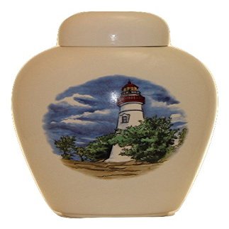 Light House Funeral Urn - Cremation Urn for Human Ashes - Hand Made Pottery