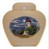 Light House Funeral Urn - Cremation Urn for Human Ashes - Hand Made Pottery view 1