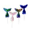 10 PCS Glitter Sequins Mermaid and Mermaid tail, Seastar, Dolphin, Cake/Cupcake Toppers Happy Birthday Party Decorations Under the Sea Themed Party Beach Parties Baby Showers Pool Parties Bridal Showers More view 3