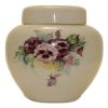 Pansy Funeral Urn - Pansies Cremation Urn for Human Ashes - Hand Made Pottery view 1