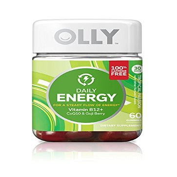 OLLY Daily Energy Gummy Supplement; Caffeine Free; Tropical Passion; 60 Count (30 Day Supply)
