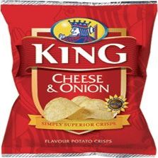 King Cheese & Onion Flavour Potato Crisps (16 x 37g pack)