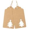 100 Pcs Kraft Paper Hollow Christmas Tree Gift Tags with String Christmas Wrapping Tags Blank Brown Gift Tag Vintage Craft Hang Tags with 100 Feet Jute Twine view 2