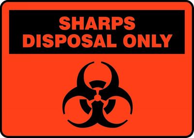 ACCUFORM Safety Sign: Sharps Disposal ONLY 7" (MBHZ518XP)