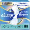 Always Infinity Feminine Pads for Women, Flexfoam Pads with Wings, Size 3, Extra Heavy Absorbency, Unscented, 84 Count (3 Packs of 28) view 1