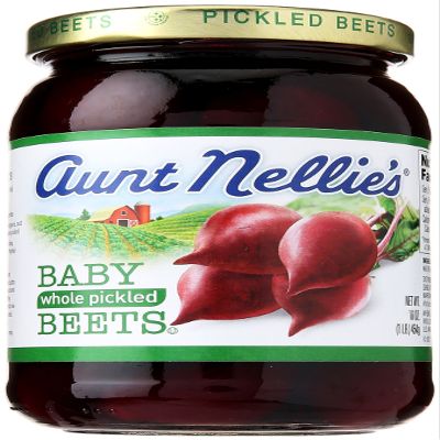 Aunt Nellies Whole Pickled Baby Beets Bite-Size in Sweet Tangy Brine (16 oz, 1-Pack)