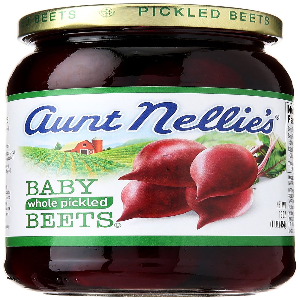 Aunt Nellies Whole Pickled Baby Beets  Bite-Size in Sweet Tangy Brine  (16 oz, 1-Pack)