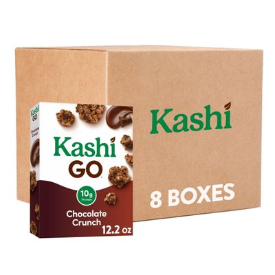 Kashi GO Cold Breakfast Cereal, Fiber Cereal, Vegan Protein, Chocolate Crunch (8 Boxes)