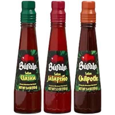 Bufalo Salsa set of 3 : Jalapeno (5.3 oz) , Chipotle (5.3 oz) , Clasica (5.3 oz). by Bufalo