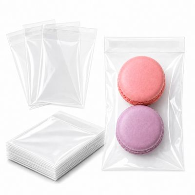 200ct Clear Cello Bakery Bags Self Sealing 3'' x 5'' (7.6 x 12.7cm) - 1.4 Mil Extra Thick OPP Small Adhesive Plastic Bags for Cookies Candy Christmas Birthday Party Decorative Gift