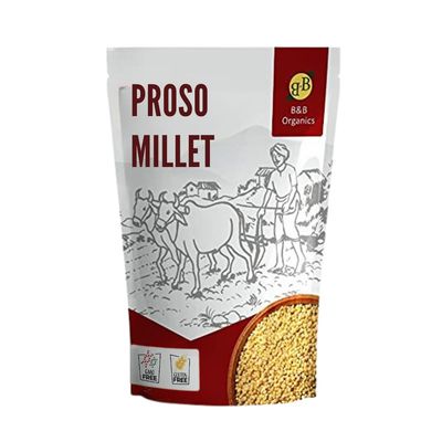 B&B Organics Proso Millet (1 kg / 2.2 pound)/ Panai Varagu/Whole Grain Millet/Fibre & Nutrient Rich/Indian Millet