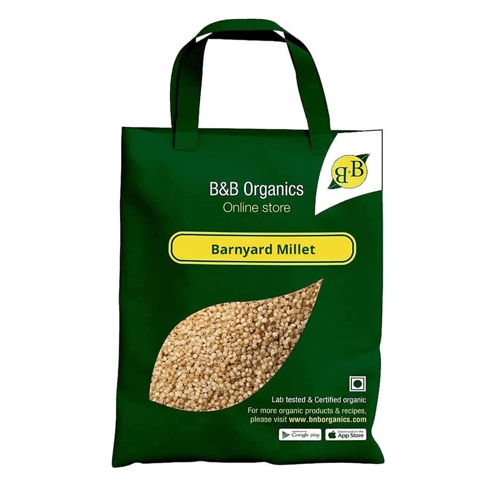 B&B Organics Barnyard Millet (3 kg / 6.6 pound) / Kuthiraivali Arisi/Certified Organic/Fibre Rich/Chemical Free/Indian Millet