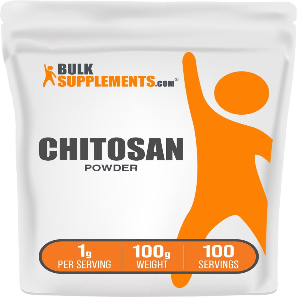 BulkSupplements.com Chitosan Powder - Chitosan 1000mg Supplements - Food Grade & Gluten Free, 1g per Serving, 100g (3.5 oz) (Pack of 1)