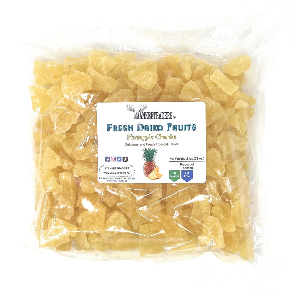 Yankee Traders Pineapple Chunks (Dried) ~ 2 Lbs.