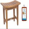 AquaTeak Patented 18" Maluku Lotus Teak Shower Bench & AquaTeak Premium Teak Oil
