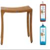AquaTeak Patented 24" Asia Curve Teak Shower Bench & AquaTeak Two-Step Care Kit view 1