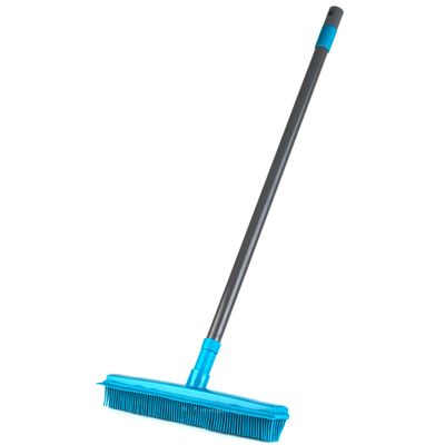 Beldray LA024350TQ Pet Plus+ Rubber Head Broom 2-in-1 Lift & Trap Long Handle Floor Brush, Remove Dog and Cat Hair, Squeegee Edge for Window Cleaning/Hard Floors, Non-Scratch Indoor/Outdoor Broom