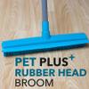 Beldray LA024350TQ Pet Plus+ Rubber Head Broom 2-in-1 Lift & Trap Long Handle Floor Brush, Remove Dog and Cat Hair, Squeegee Edge for Window Cleaning/Hard Floors, Non-Scratch Indoor/Outdoor Broom view 2