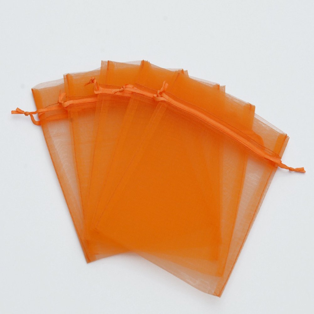 100 pcs 4x6" (10x15cm) Organza Bags Wedding Favor Bags Party Gift Bags Candy Bag Jewelry Pouch Drawstring Bag FB999 (Orange - FB014)