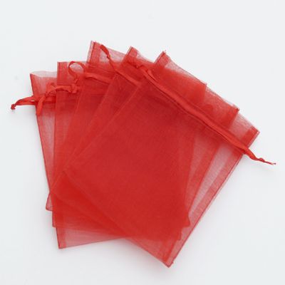 100 pcs 4x6" (10x15cm) Organza Bags Wedding Favor Bags Party Gift Bags Candy Bag Jewelry Pouch Drawstring Bag FB999 (Red - FB008)