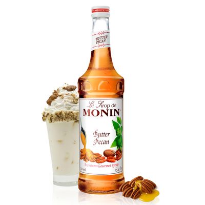 Monin - Butter Pecan Syrup | Premium Syrup for Coffee, Shakes, Cocktails & More | Clean Label with No Artificial Flavors, No Artificial Preservatives (BPA Free Glass Bottle, 750 ml)