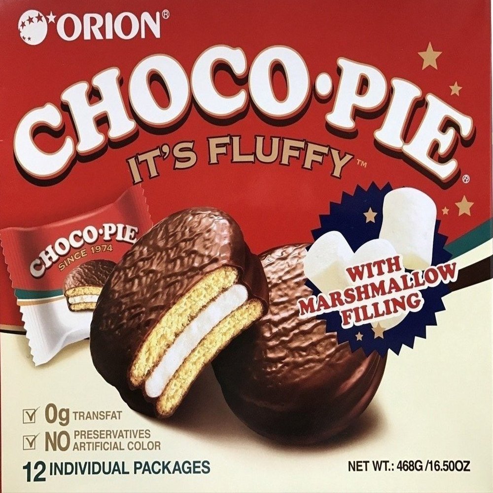 Orion Choco Pie with Marshmallow Cream LARGE, 24 Count (12 x 2 Packs)