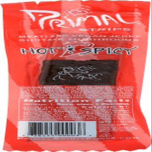Primal Spirit Foods Primal Strips Meatless Vegan Jerky Hot & Spicy -- 1 oz - 2 pc
