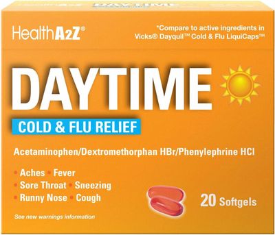 HealthA2Z Daytime | Cold & Flu Medicine | Powerful Multi-Symptom Daytime(20 Softgels) (Daytime Cold & Flu Medicine (20 Count Pack of 1))